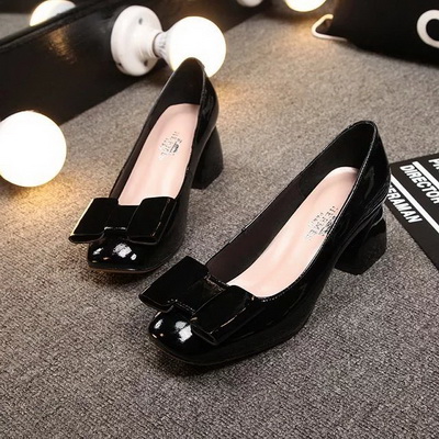 HERMES Shallow mouth Block heel Shoes Women--005
